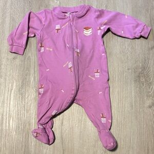 Pekkle Purple Kids One Piece with Fun Print